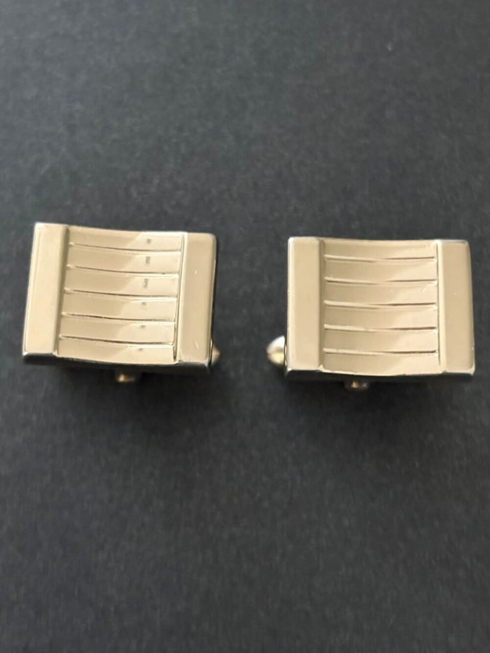 Vintage Swank Gold-Tone Rectangular Cufflinks